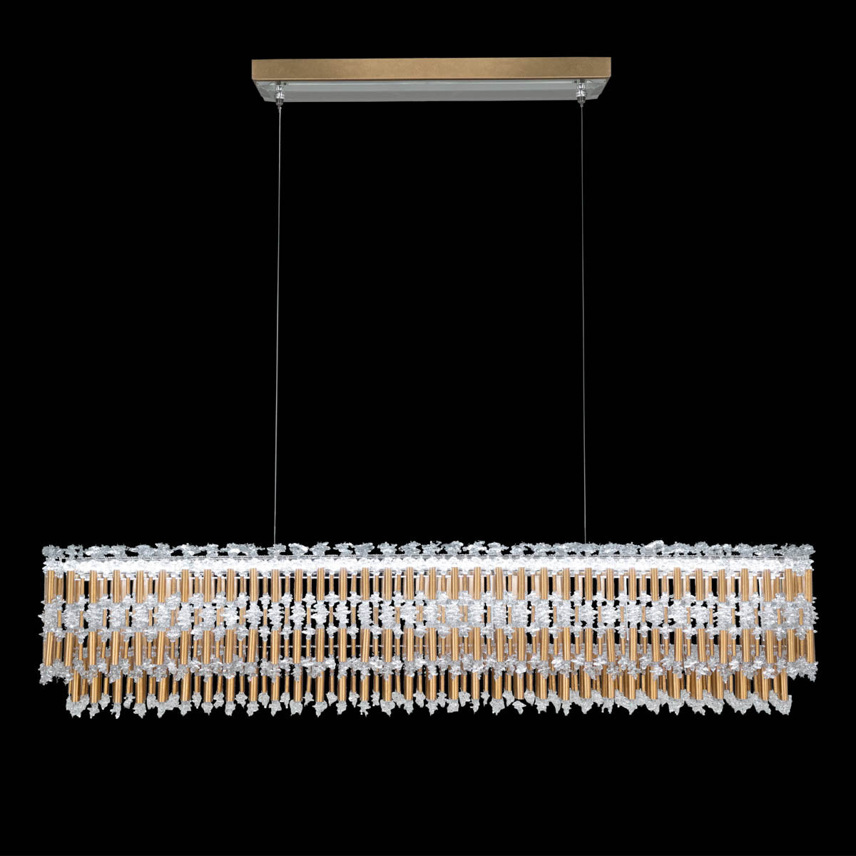 Heirloom Gold Crystal Linear Pendant Light / Heirloom Gold