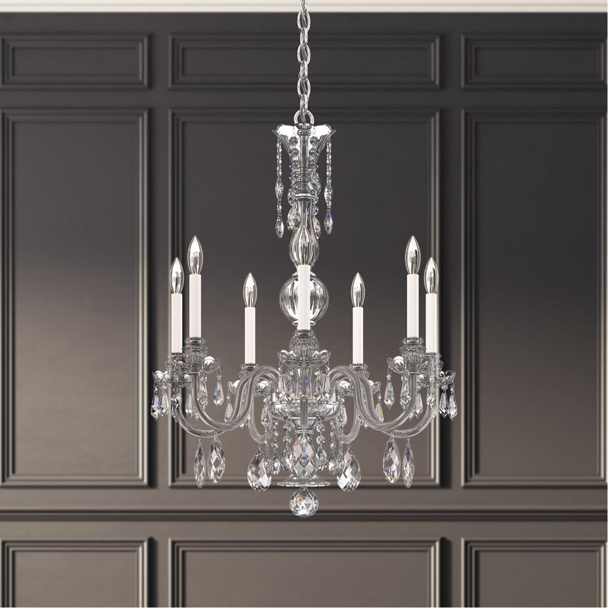 Heritage Crystal Six-Light Glass Chandelier