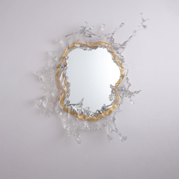Illuminated Water Drop Crystal Mirror Wall Light