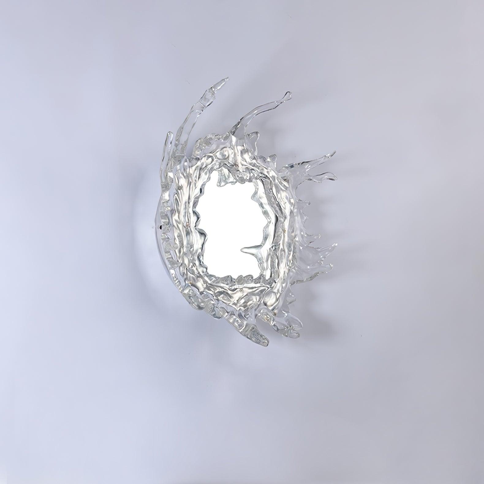 Illuminated Water Drop Crystal Mirror Wall Light / ∅ 25.6″ x H 25.6″ / Dia 65cm x H 65cm / Chrome & Clear / Warm Light