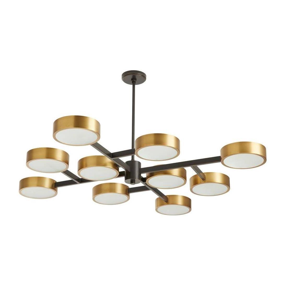 Large Antique Brass Starburst Chandelier
