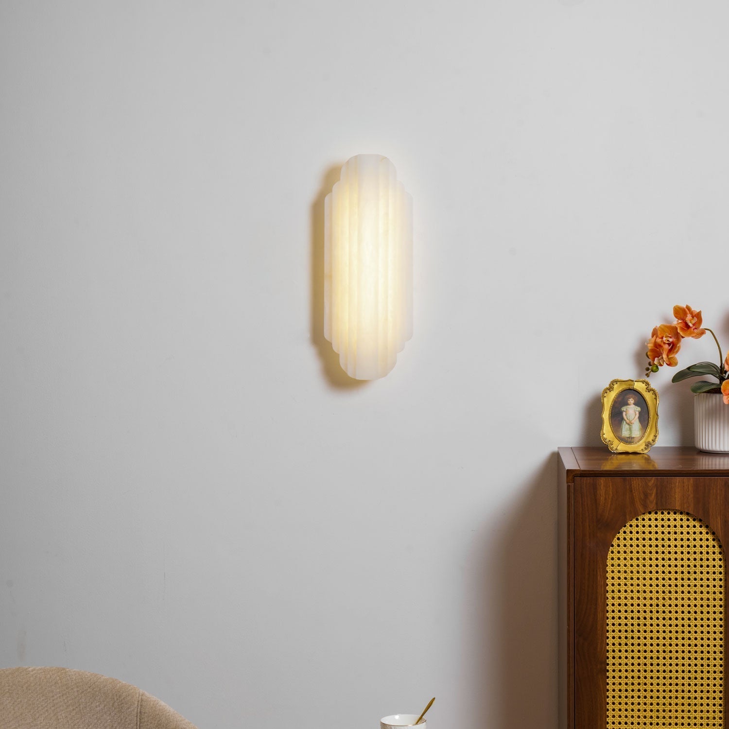 Layered Alabaster LED Wall Sconce