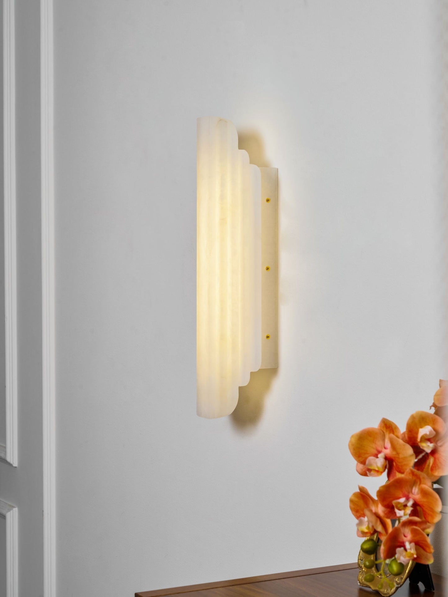 Layered Alabaster LED Wall Sconce