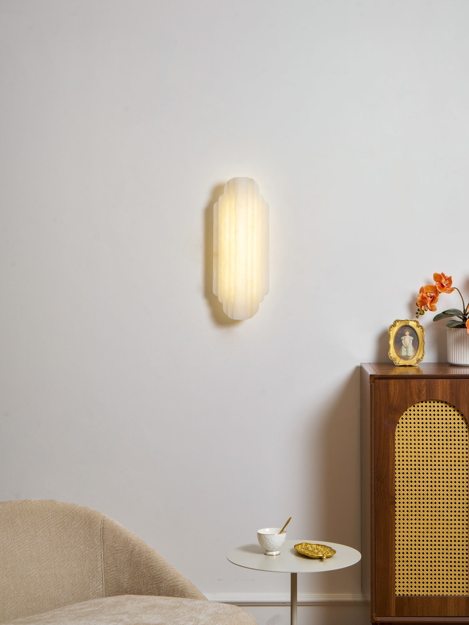 Layered Alabaster LED Wall Sconce
