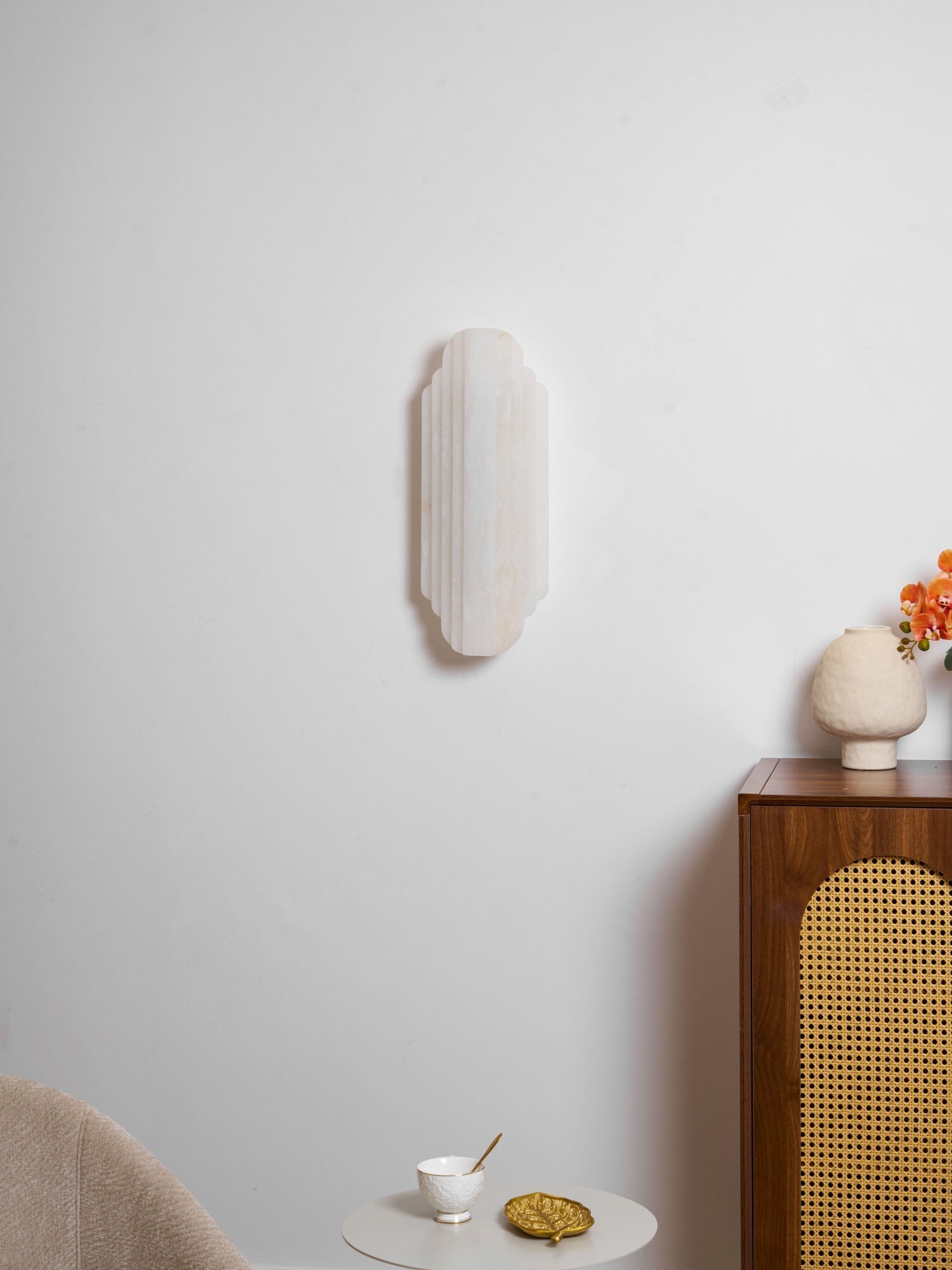 Layered Alabaster LED Wall Sconce