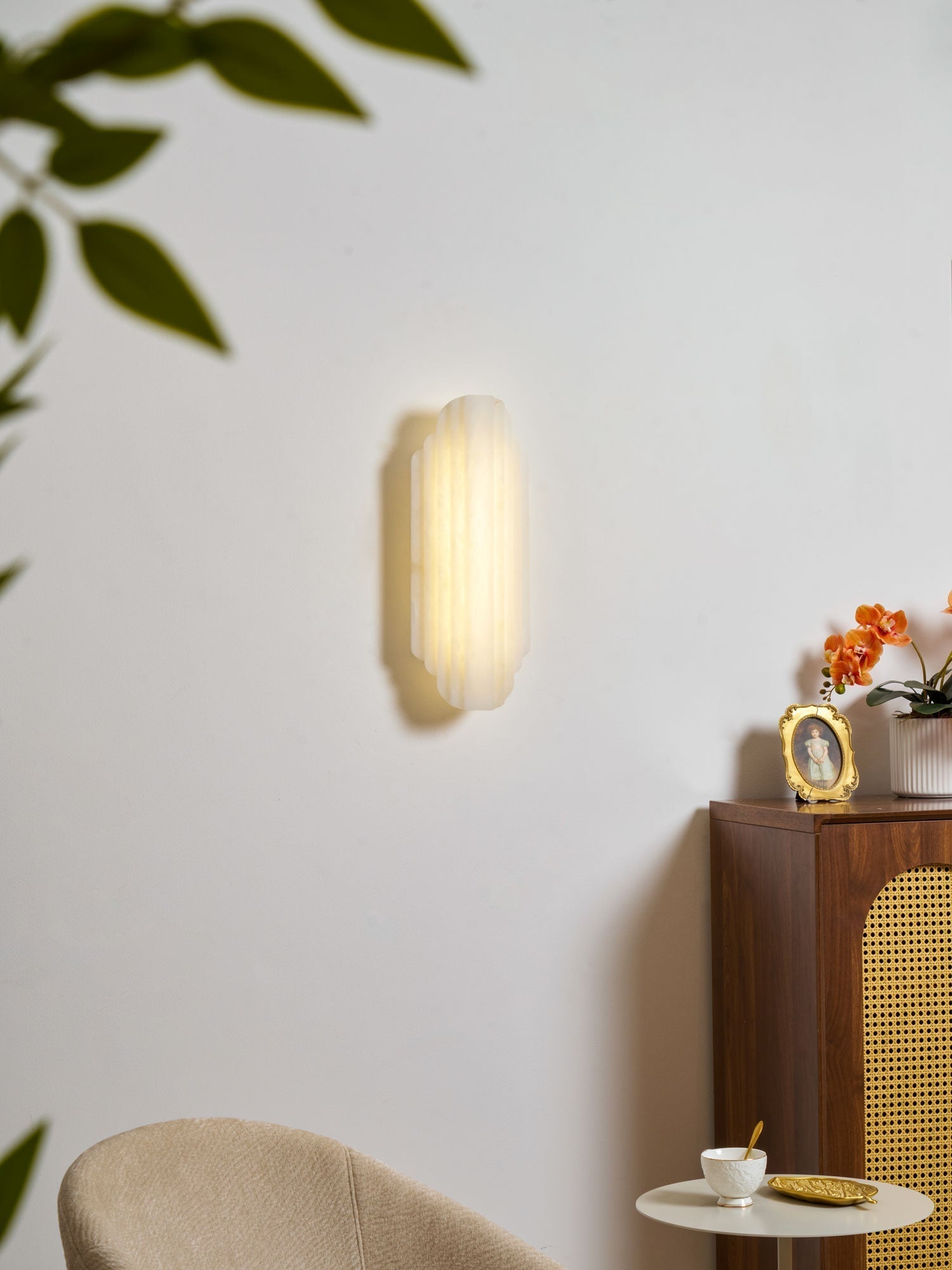 Layered Alabaster LED Wall Sconce