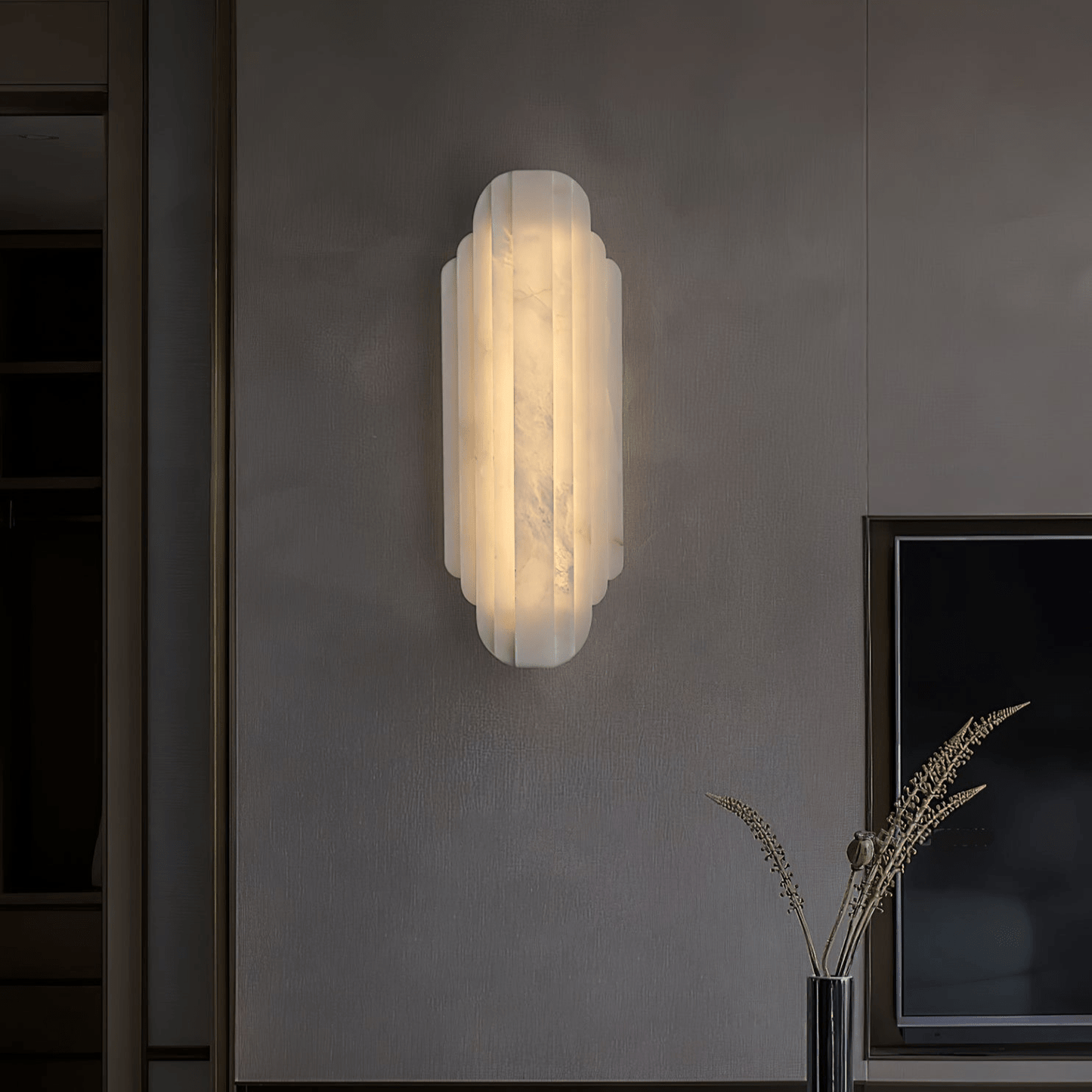 Layered Alabaster LED Wall Sconce