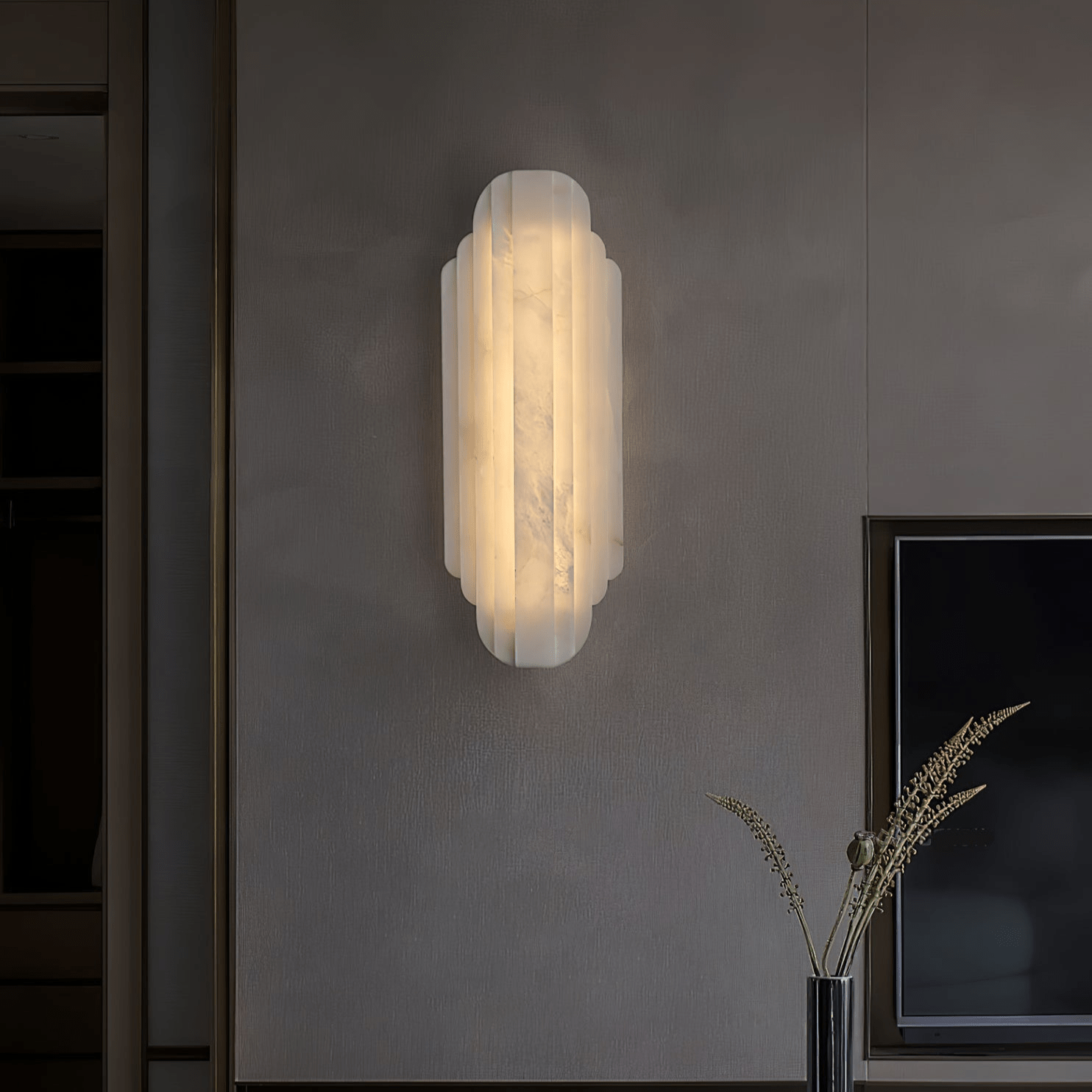 Layered Alabaster LED Wall Sconce