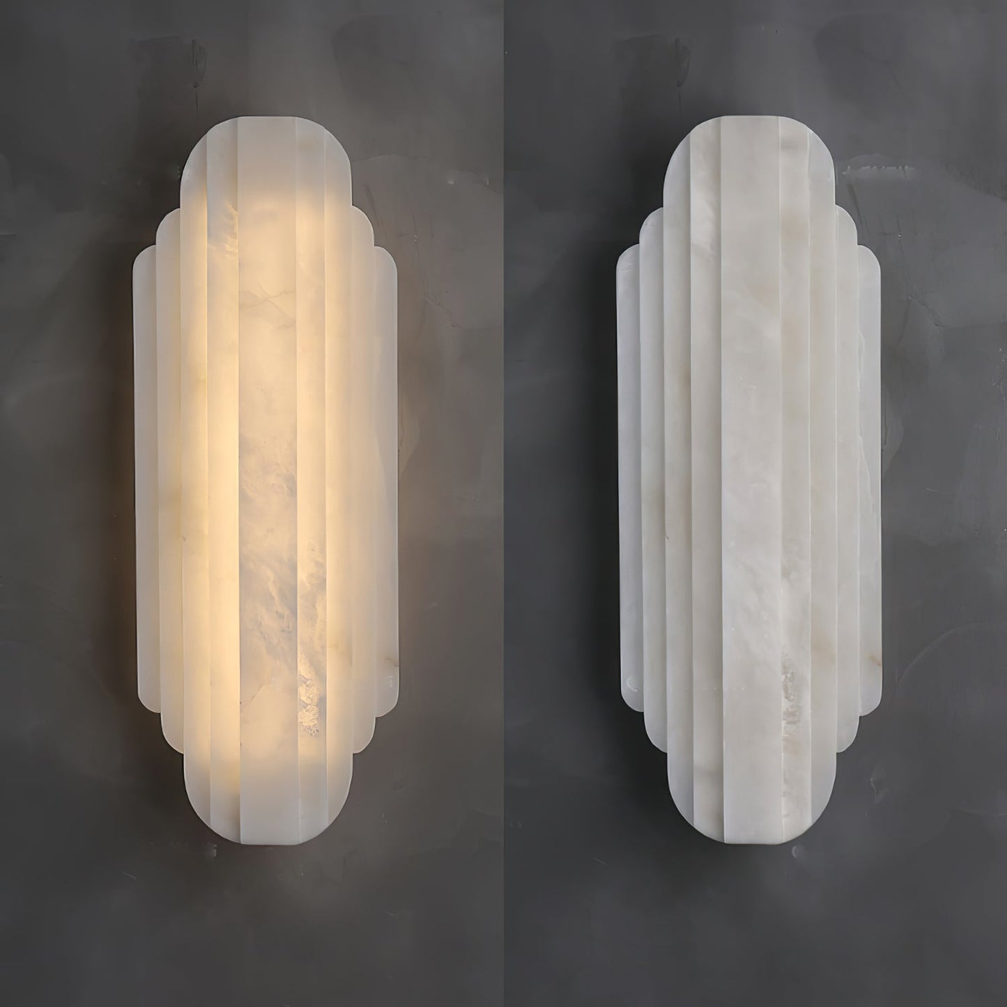 Layered Alabaster LED Wall Sconce