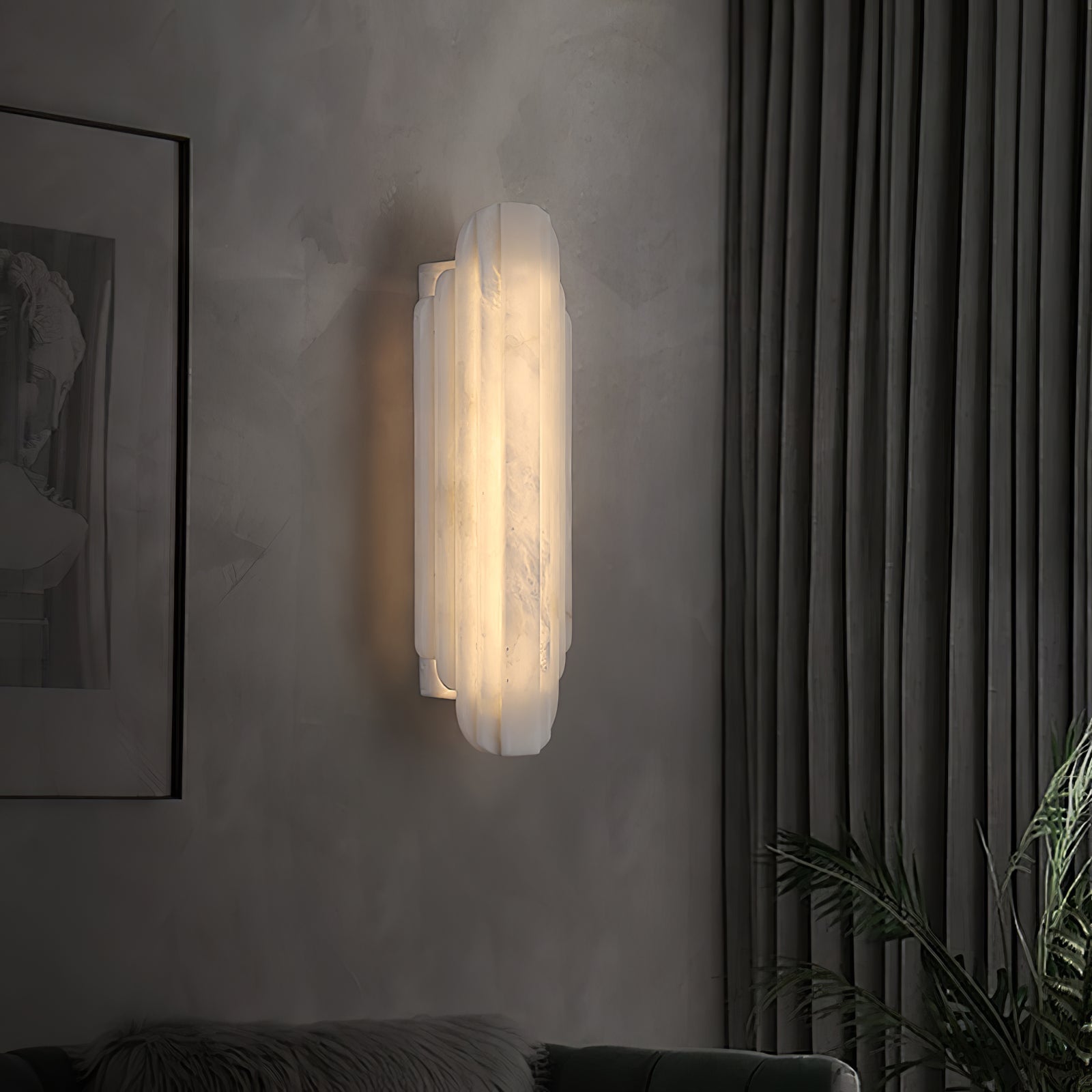 Layered Alabaster LED Wall Sconce