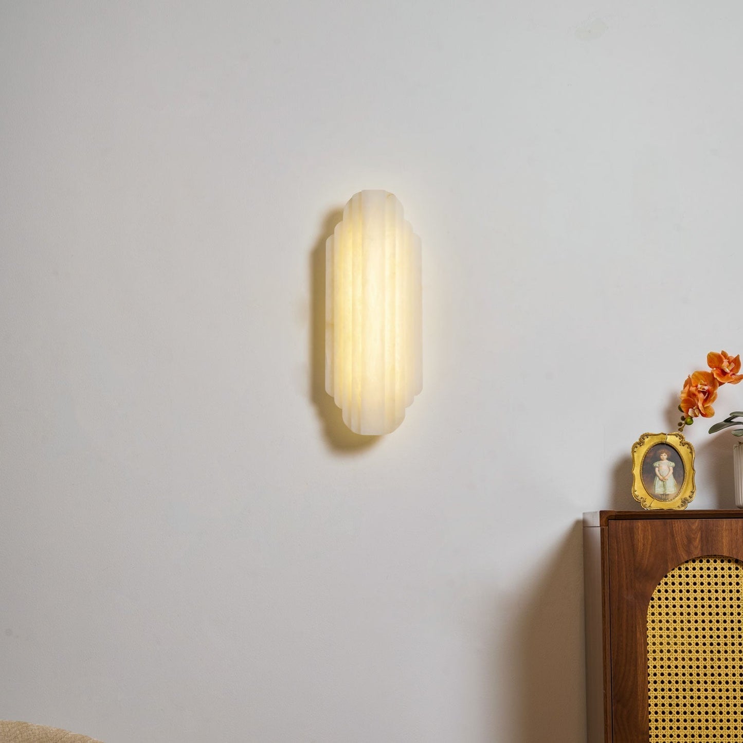 Layered Alabaster LED Wall Sconce