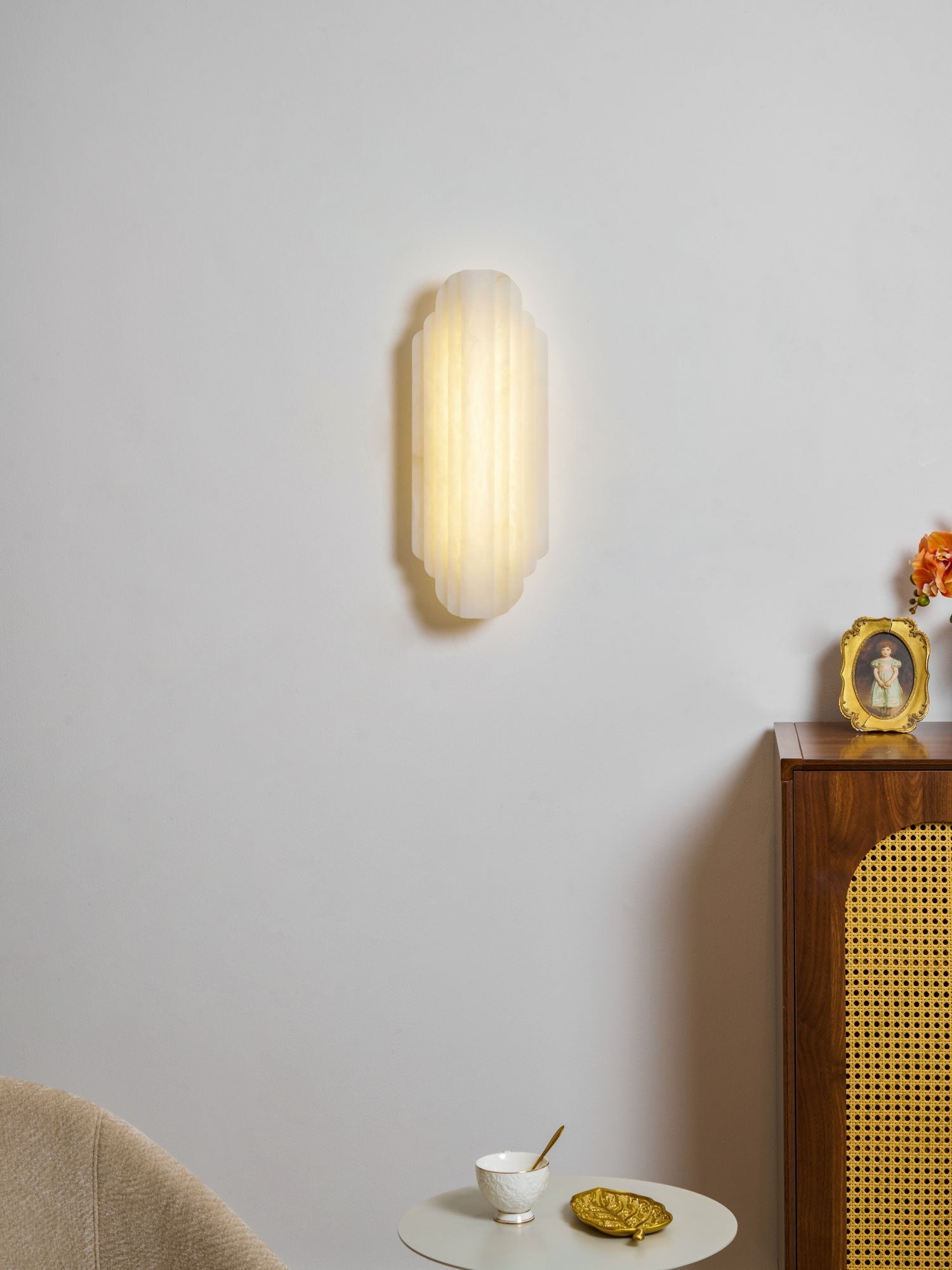Layered Alabaster LED Wall Sconce