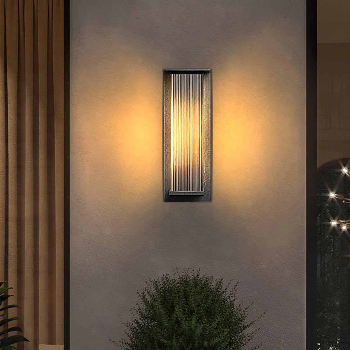 Modern Box Outdoor Wall Light / Set of 2 / Model A: Wired Version / Warm Light