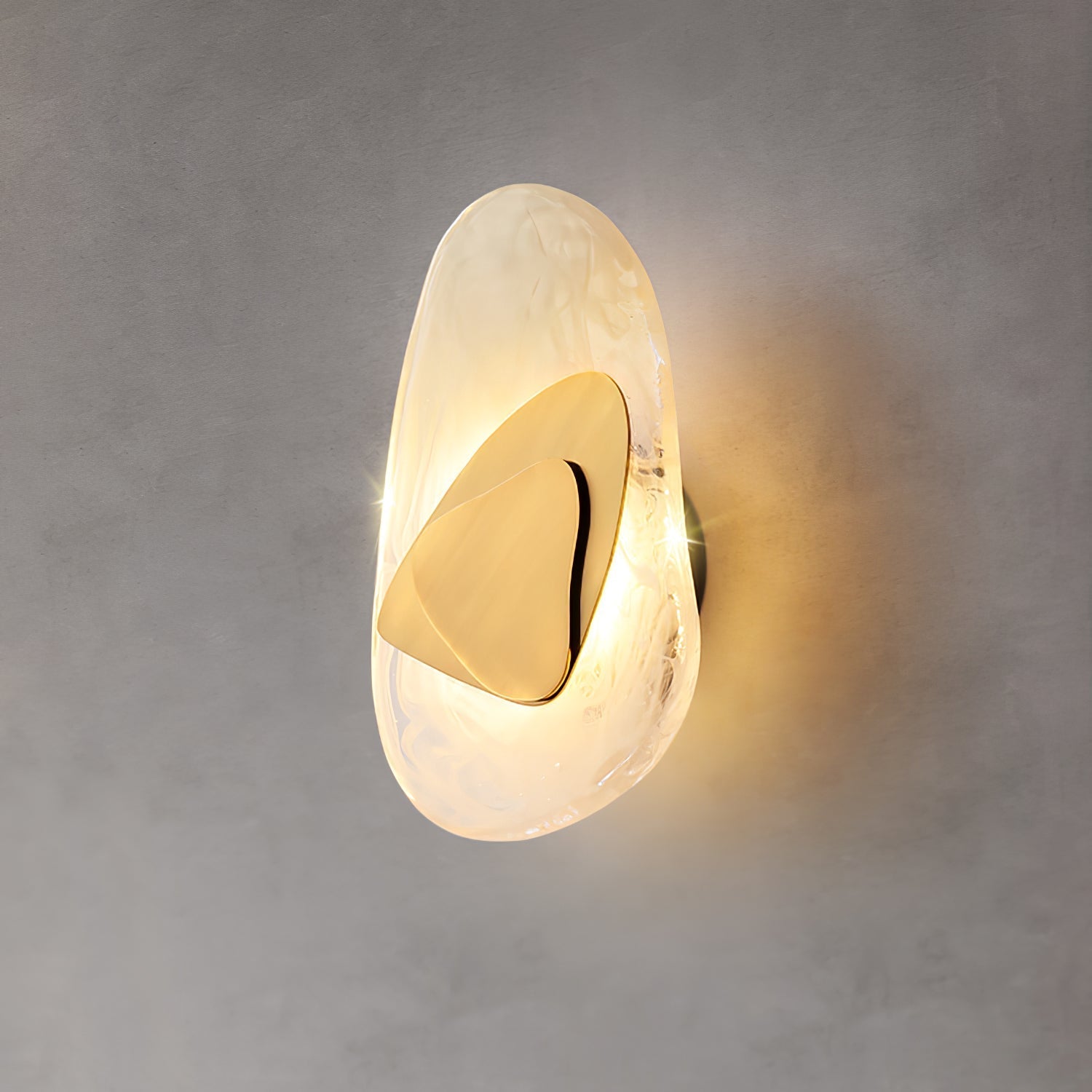 Modern Translucent Glass LED Wall Light / ∅ 7.9″ x H 12.2″ / Dia 20cm x H 31cm Set of 2 / Copper / Warm Light