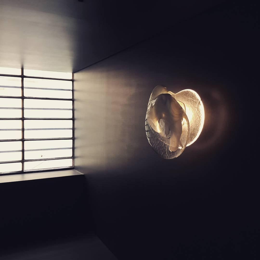 Modern Translucent Glass LED Wall Light / ∅ 7.9″ x H 12.2″ / Dia 20cm x H 31cm Set of 2 / Copper / Cool Light