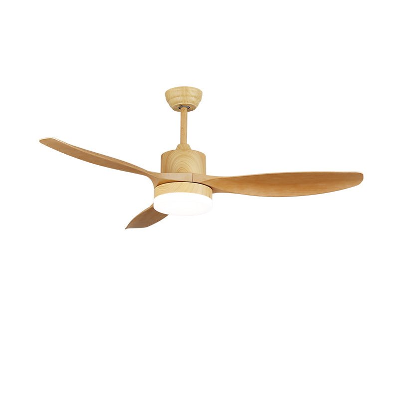 Modern Wood Grain LED Ceiling Fan Light / ∅ 52″ x H 11.8″ / Model F Nature Wood Grain / Three-Color Changing Light