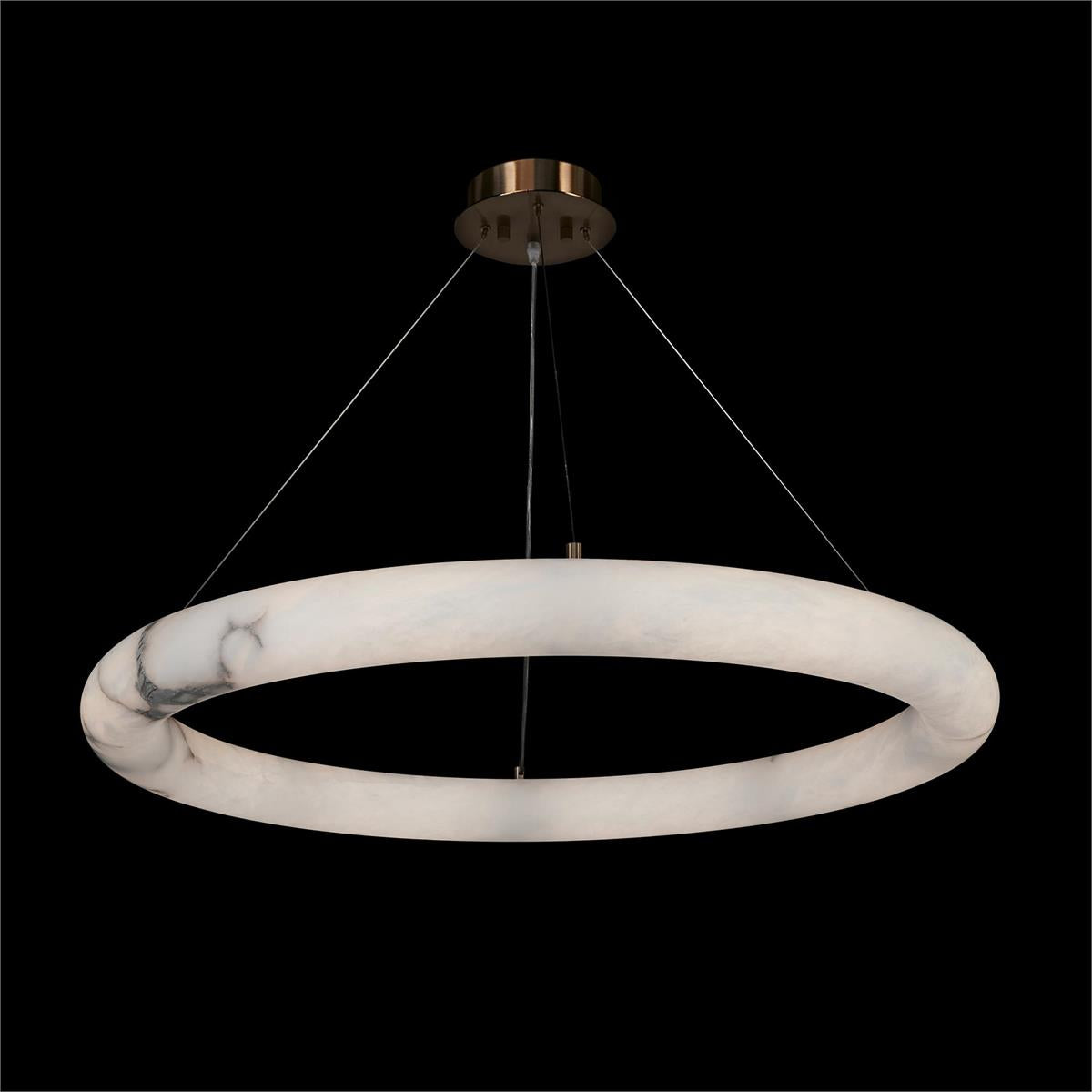 Natural Alabaster Halo LED Pendant
