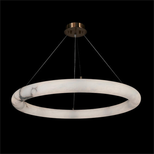 Natural Alabaster Halo LED Pendant