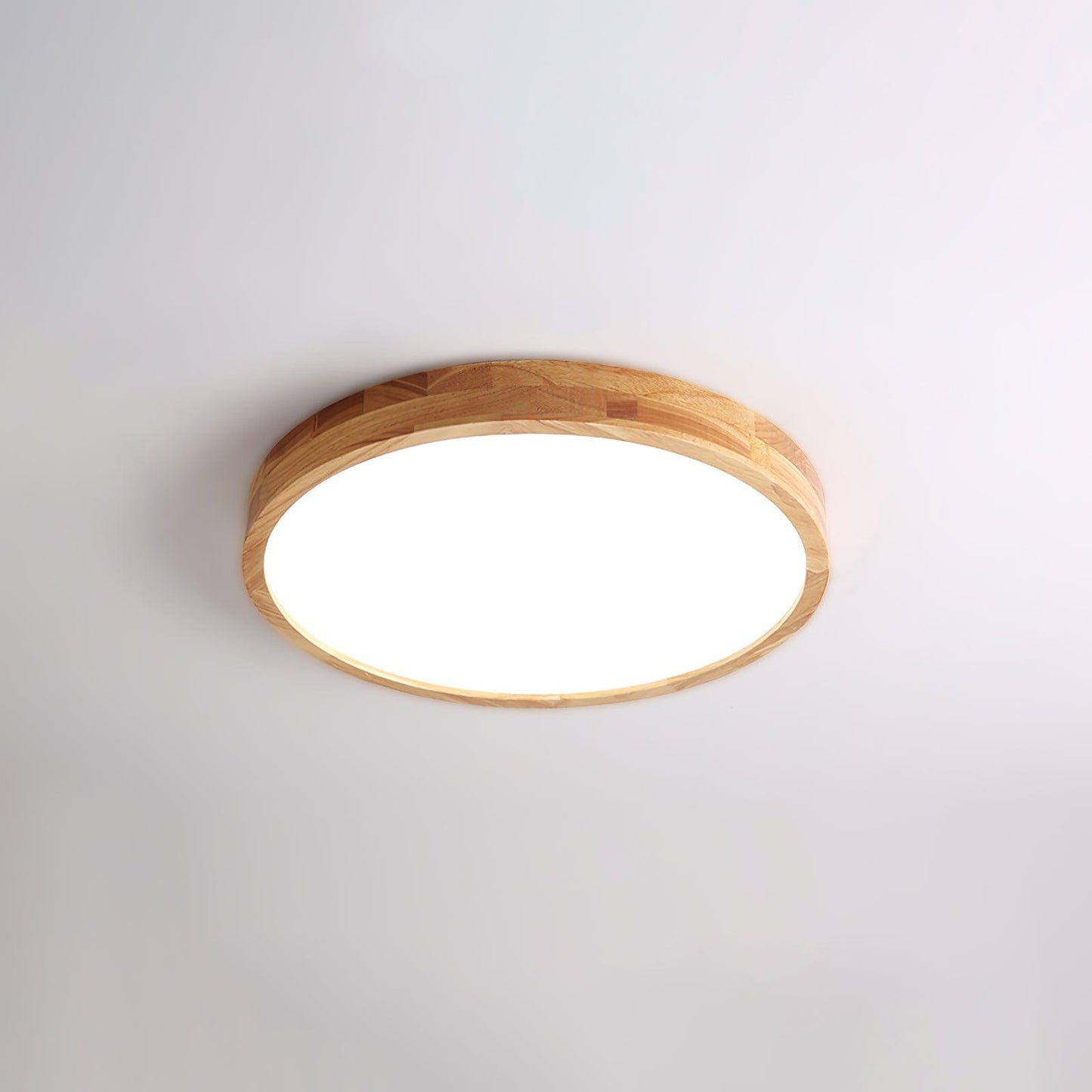 Natural Wood Geometric LED Ceiling Light