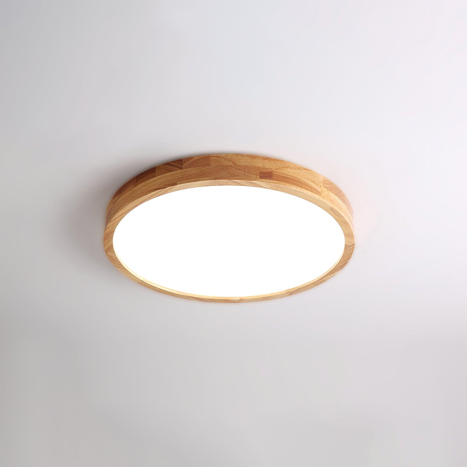Natural Wood Geometric LED Ceiling Light