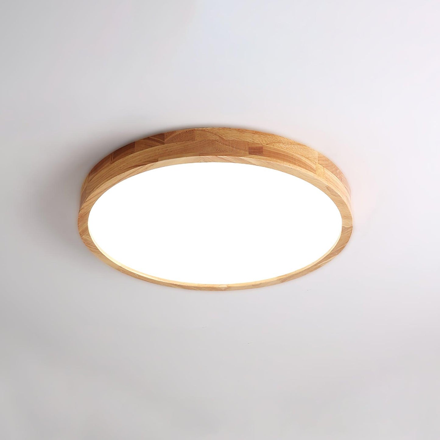 Natural Wood Geometric LED Ceiling Light
