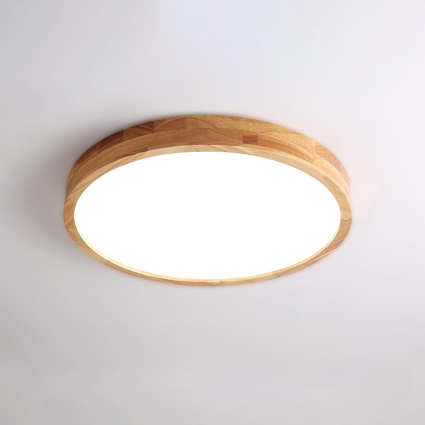 Natural Wood Geometric LED Ceiling Light