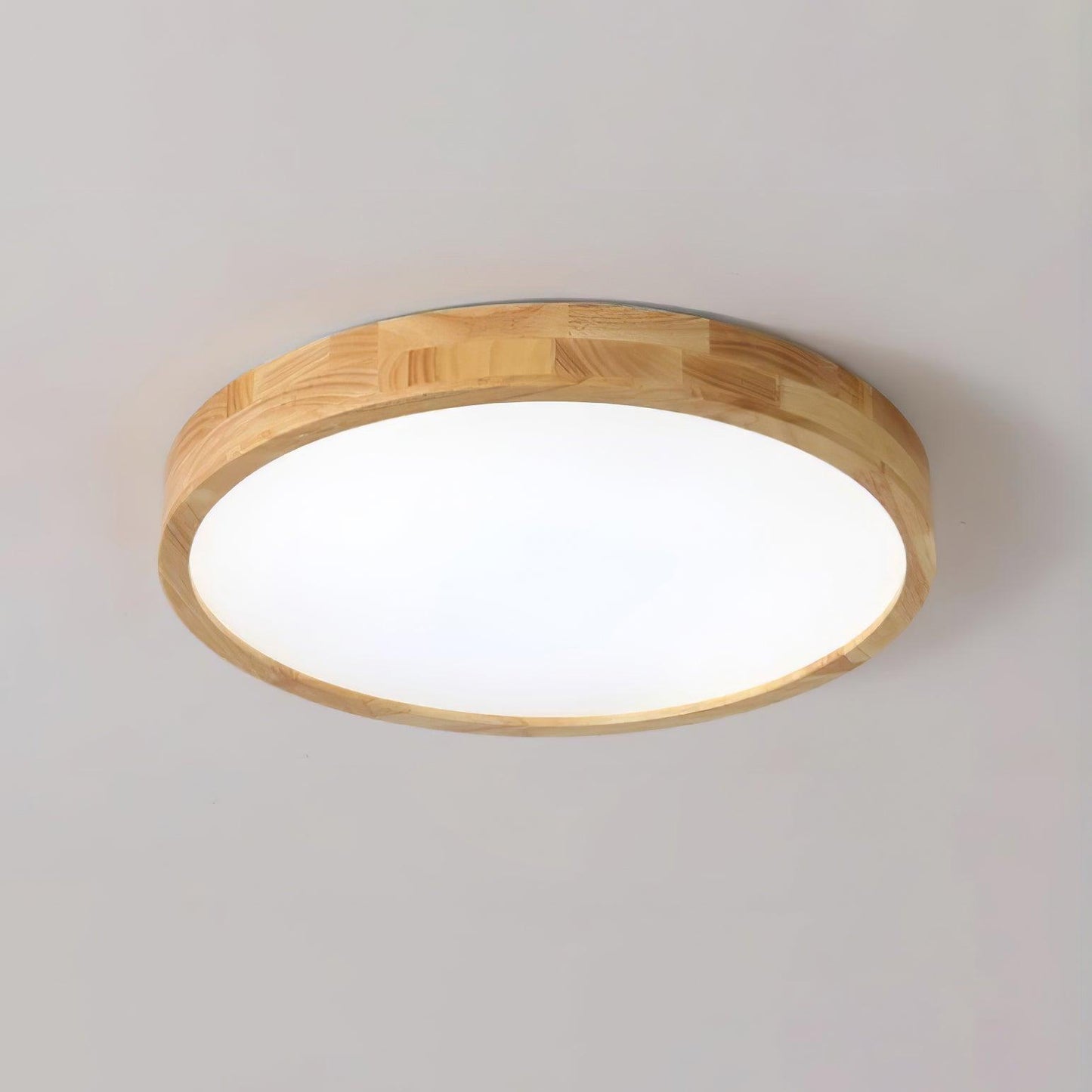 Natural Wood Geometric LED Ceiling Light