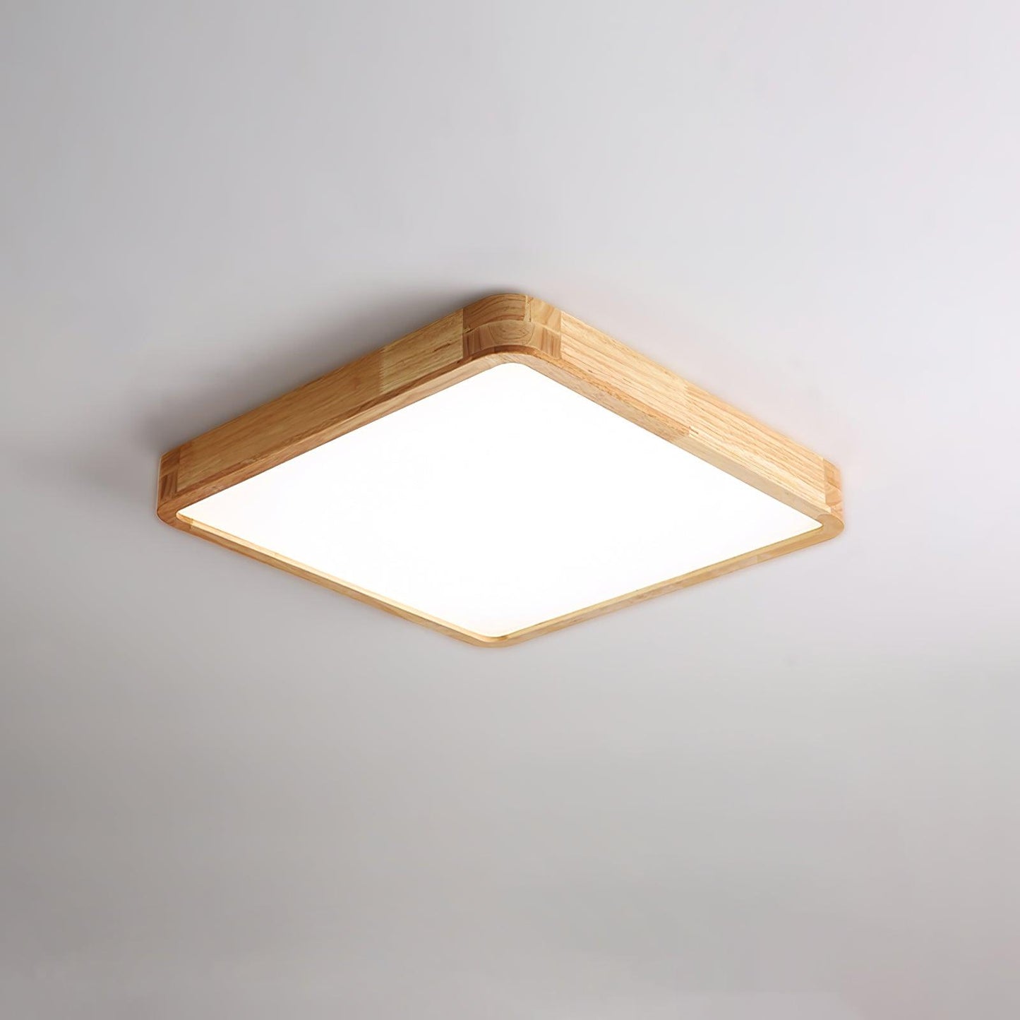 Natural Wood Geometric LED Ceiling Light