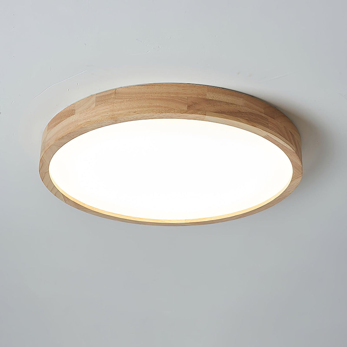 Natural Wood Geometric LED Ceiling Light