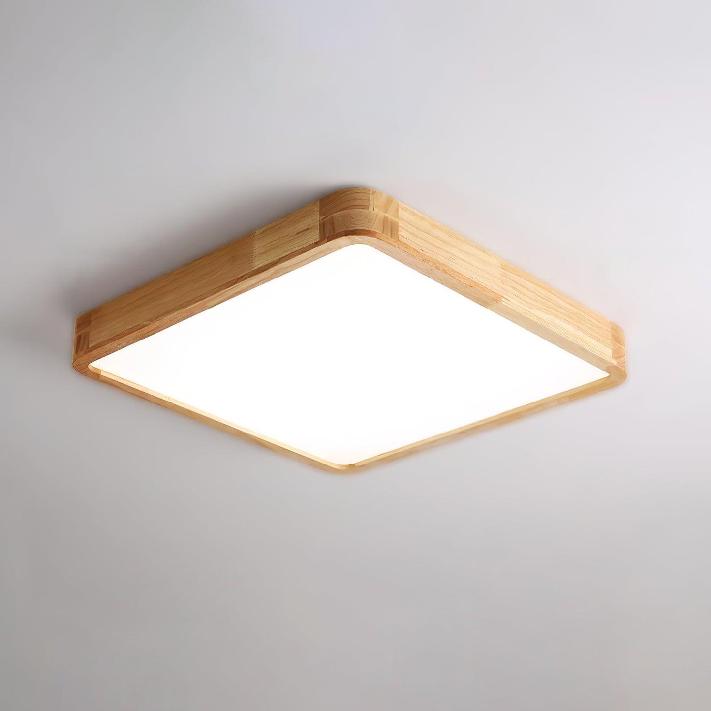 Natural Wood Geometric LED Ceiling Light
