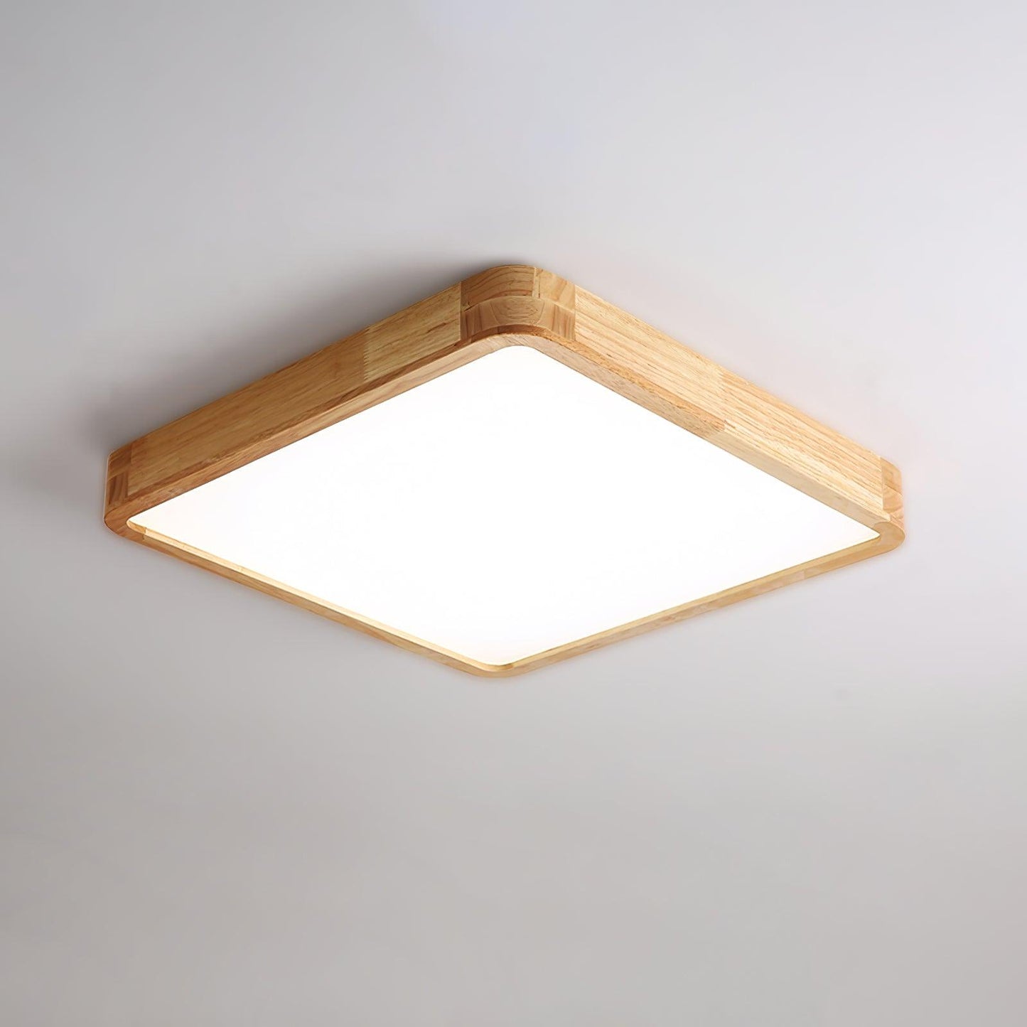 Natural Wood Geometric LED Ceiling Light