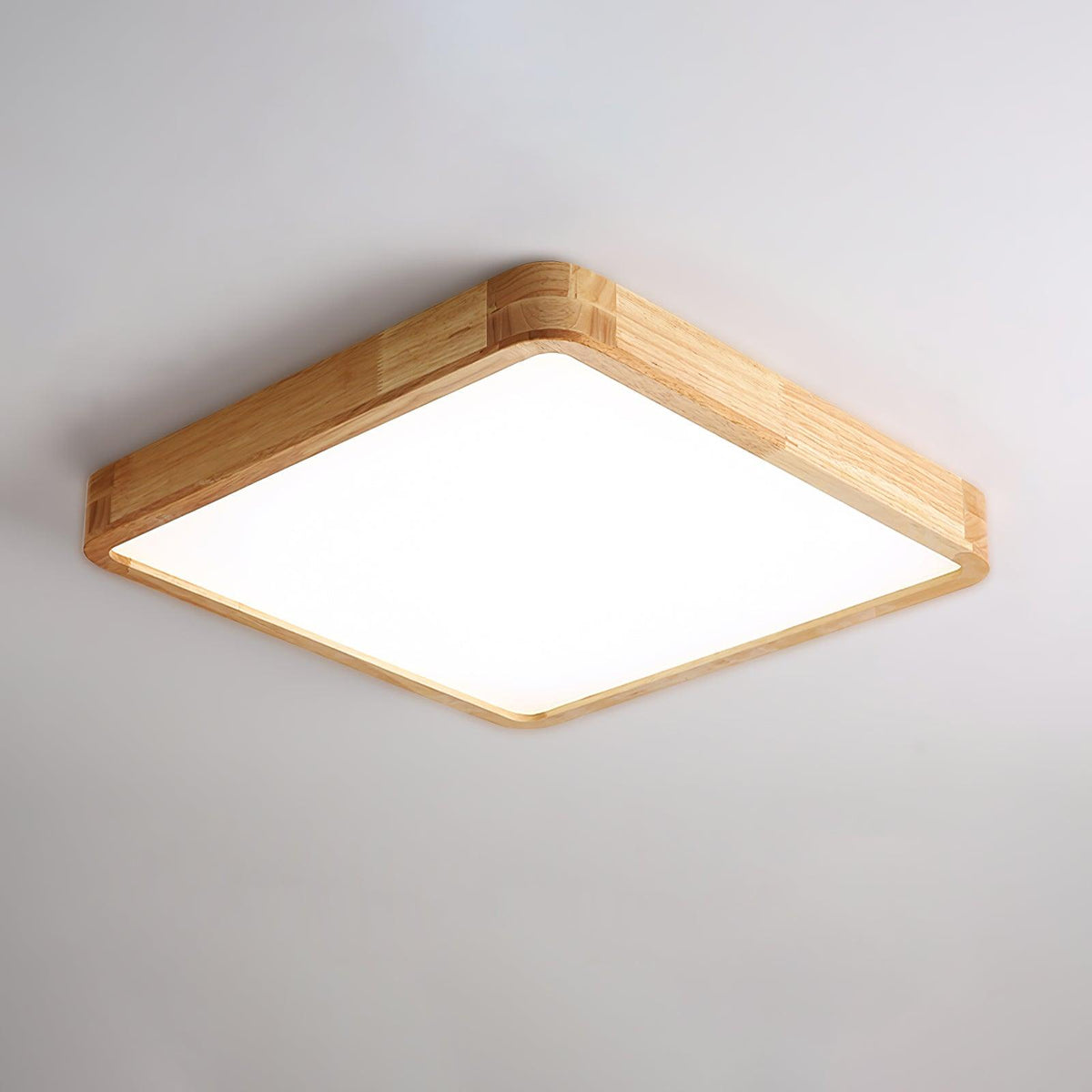 Natural Wood Geometric LED Ceiling Light