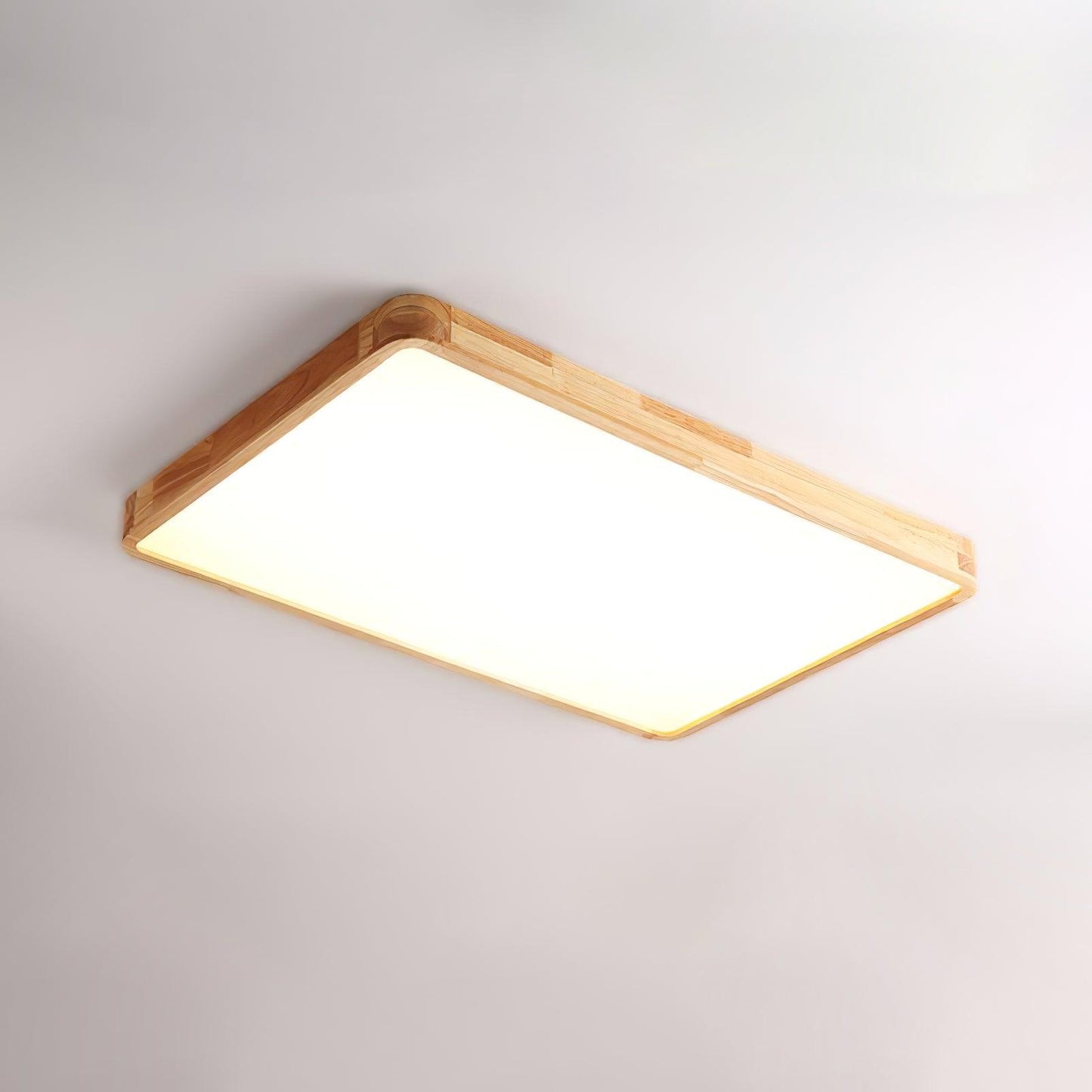 Natural Wood Geometric LED Ceiling Light
