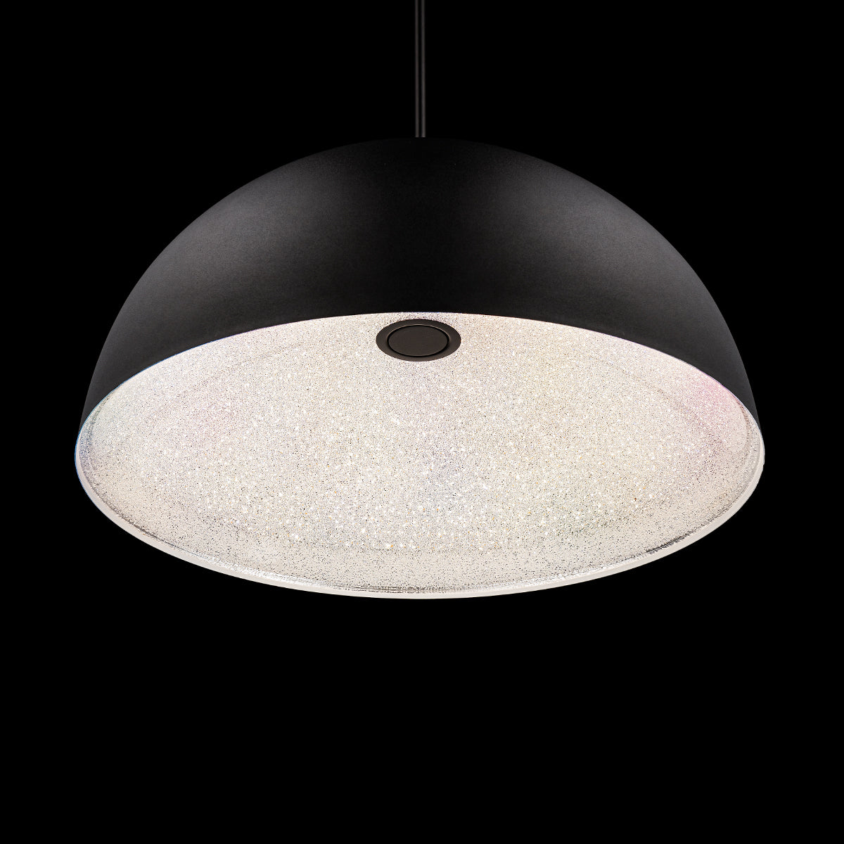 Radiance Crystal Dome Pendant Light / Black