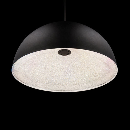 Radiance Crystal Dome Pendant Light / Black