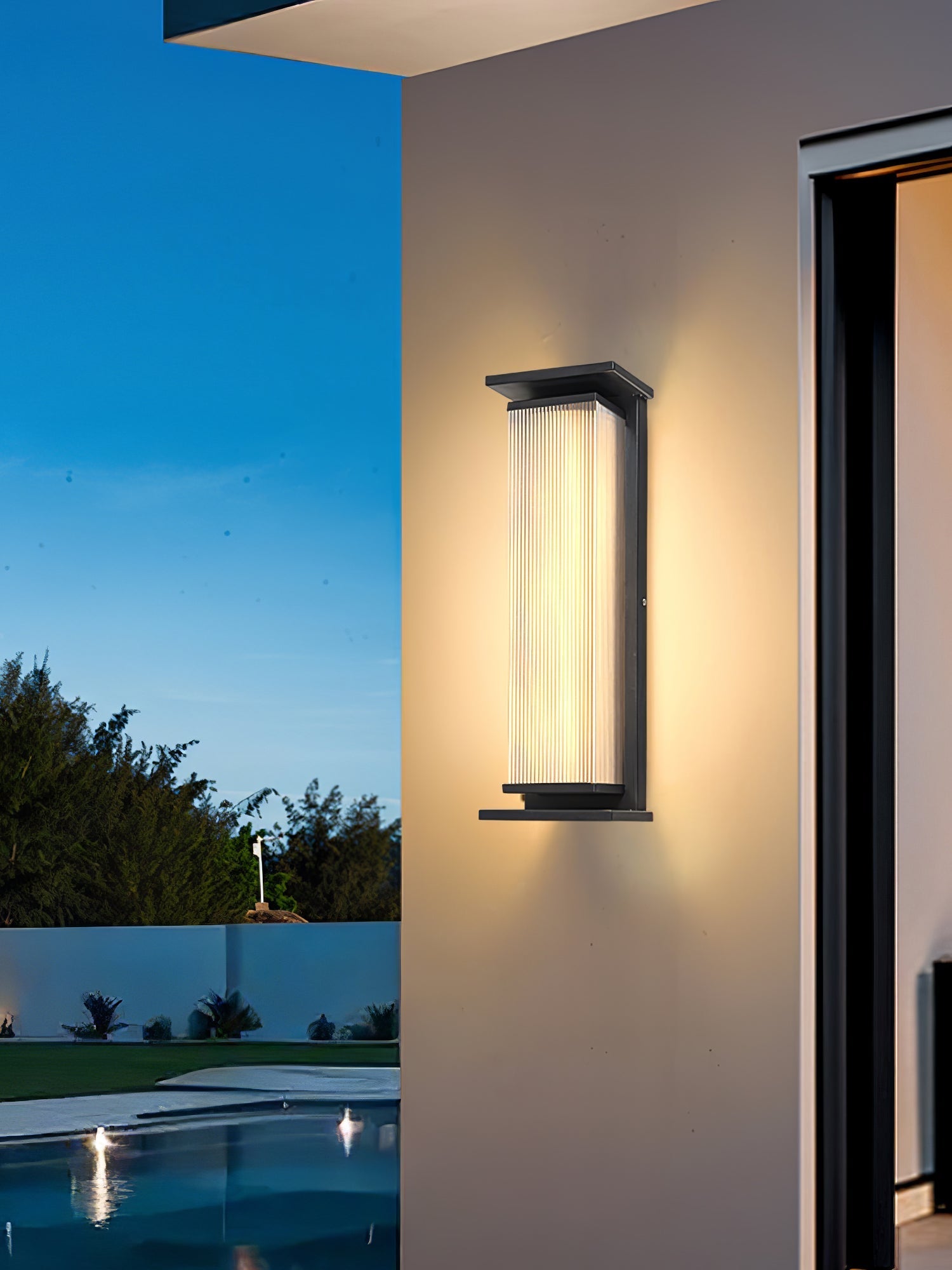 Rectangular Solar LED Outdoor Wall Light