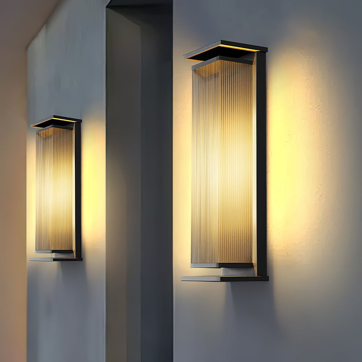 Rectangular Solar LED Outdoor Wall Light
