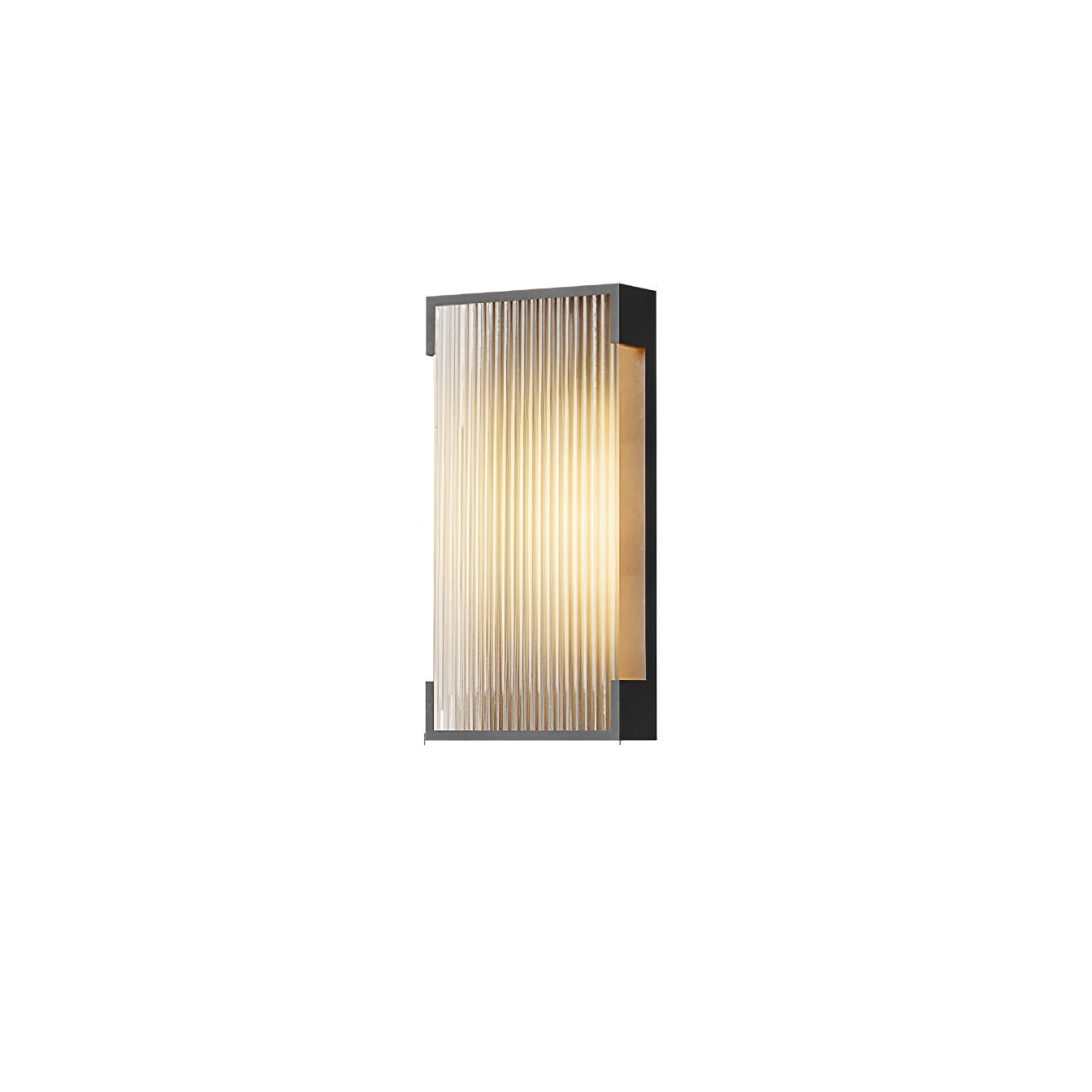 Ribbed Black LED Outdoor Wall Light