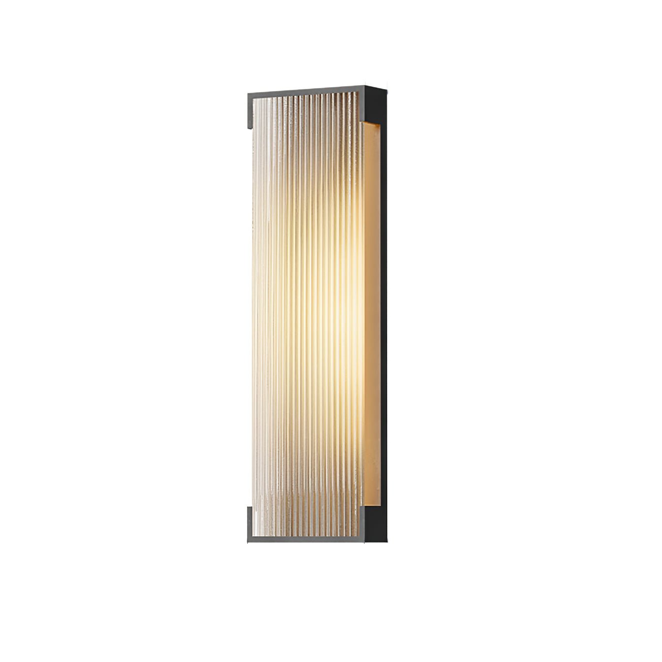 Ribbed Black LED Outdoor Wall Light