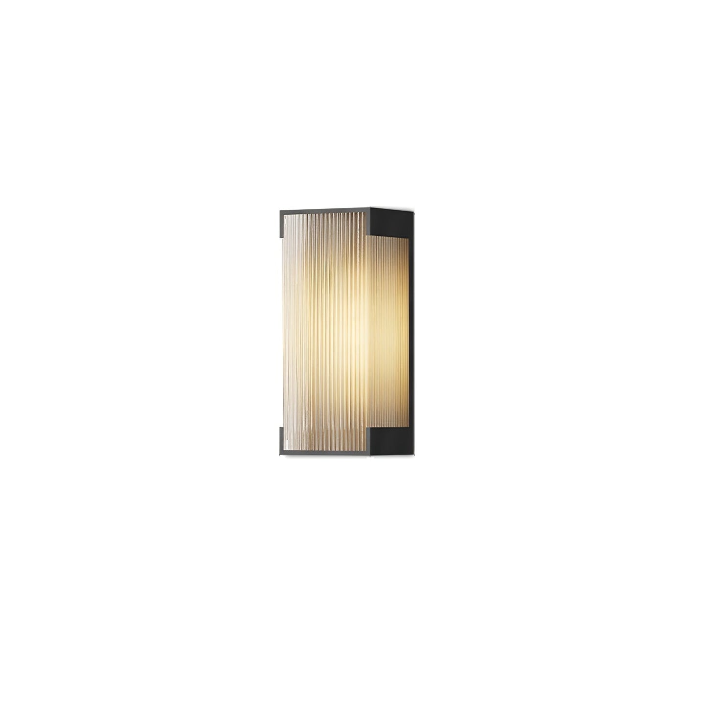 Ribbed Black LED Outdoor Wall Light