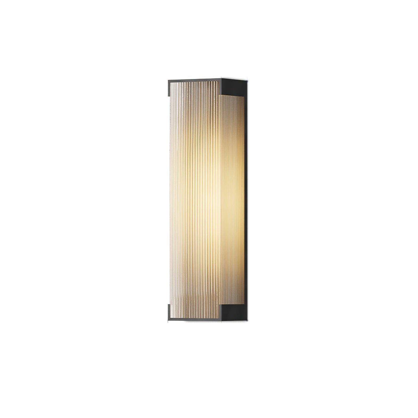 Ribbed Black LED Outdoor Wall Light