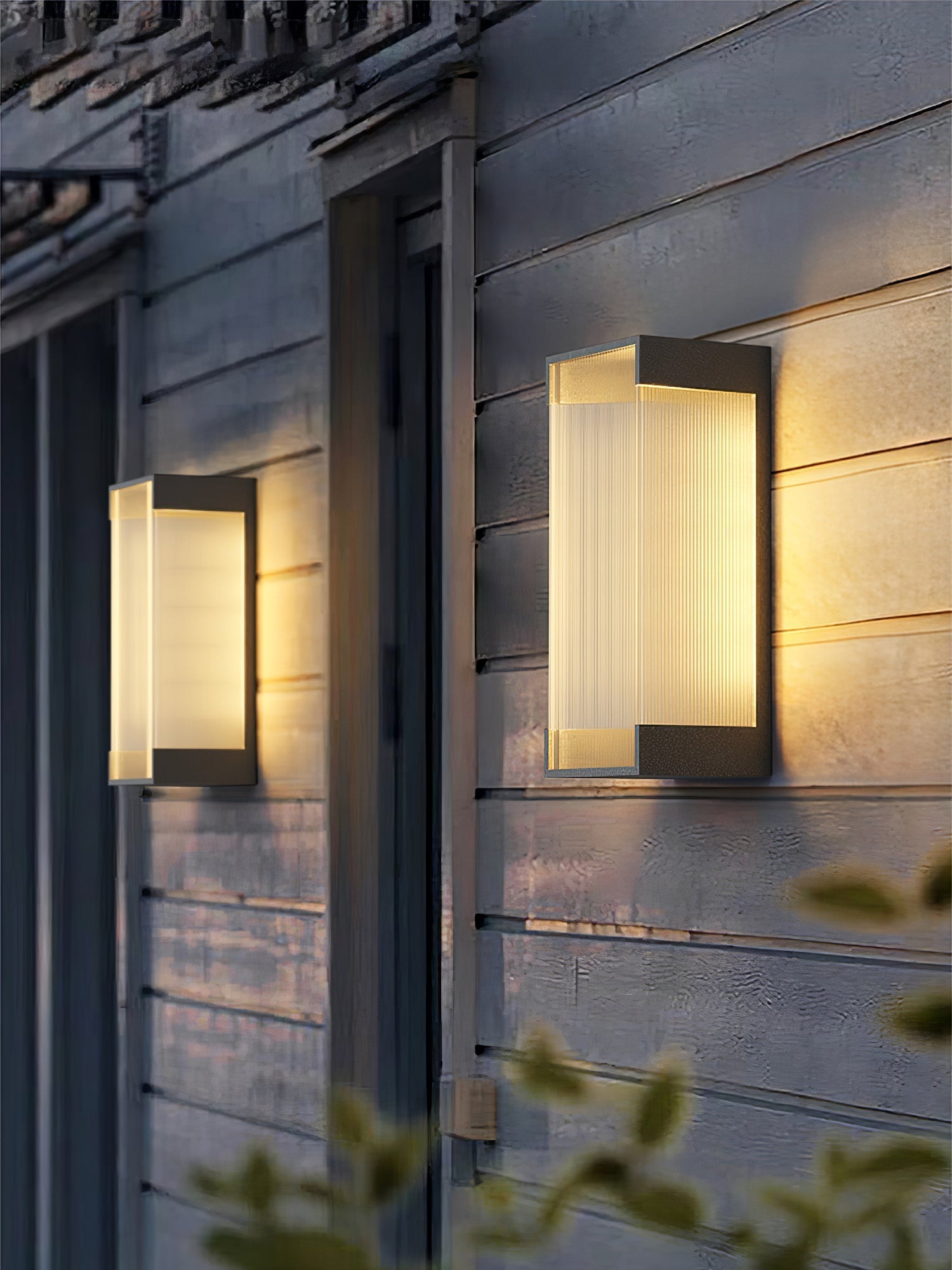 Ribbed Black LED Outdoor Wall Light