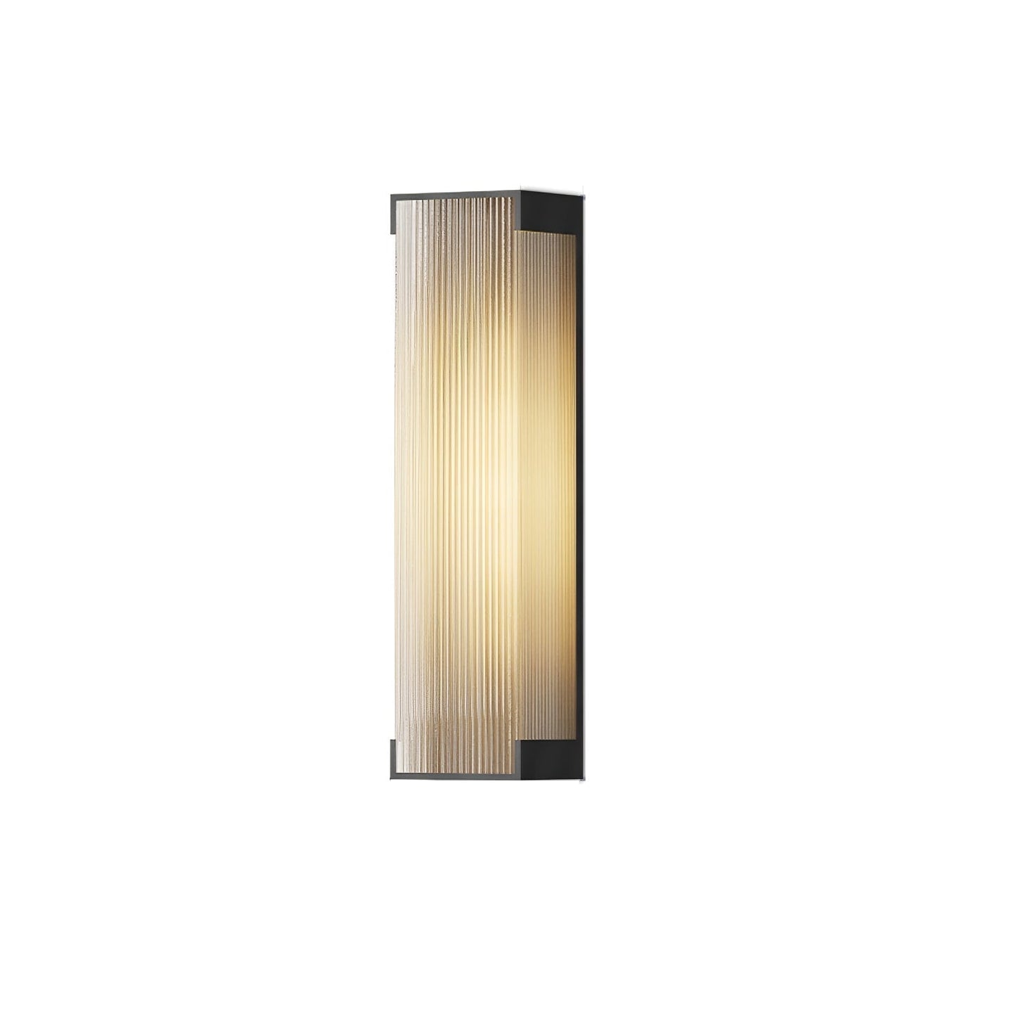 Ribbed Black LED Outdoor Wall Light