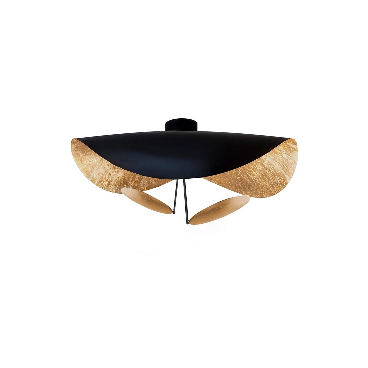 Sculptural Curved Disc LED Ceiling Light / ∅ 23.6″ x H 13.8″ / Dia 60cm x H 35cm / White / Neutral Light