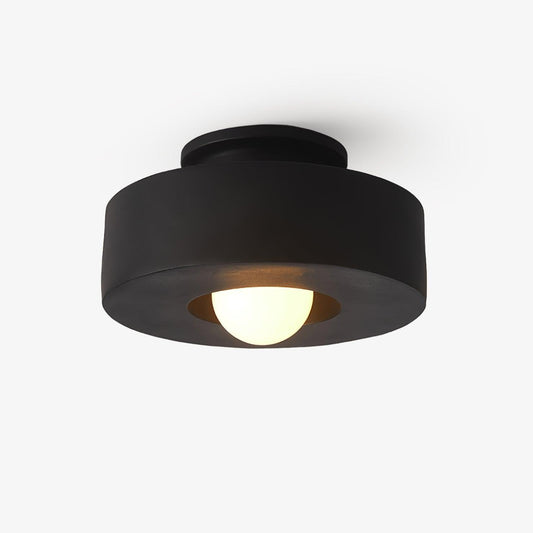 Sculptural Resin Flush Mount Ceiling Light / ∅ 11.8″ x H 5.9″ / Dia 30cm x H 15cm / Red