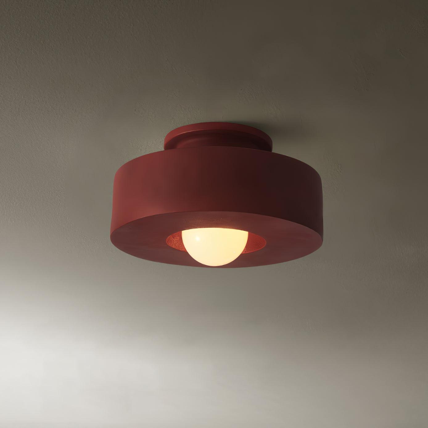 Sculptural Resin Flush Mount Ceiling Light