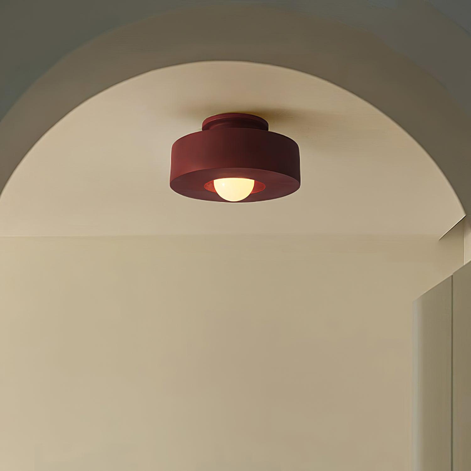 Sculptural Resin Flush Mount Ceiling Light / ∅ 11.8″ x H 5.9″ / Dia 30cm x H 15cm / Black