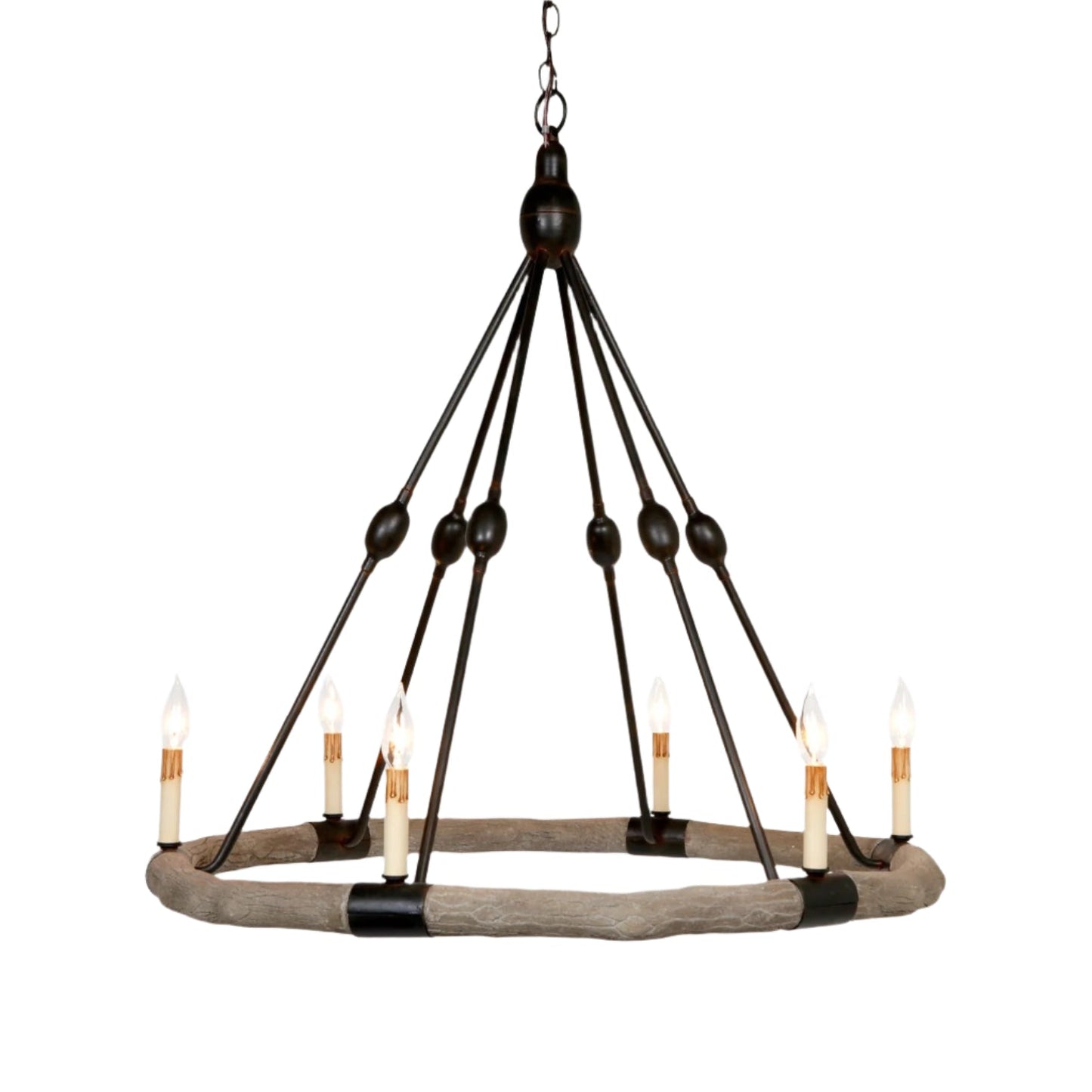 Single Tier Contemporary Chandelier / Gray/Black