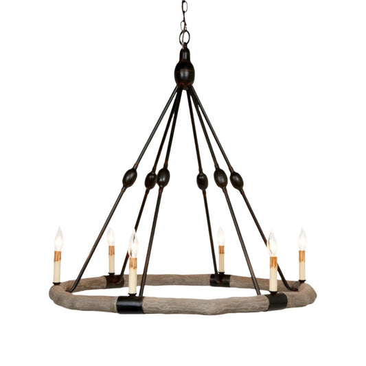 Single Tier Contemporary Chandelier / Gray/Black