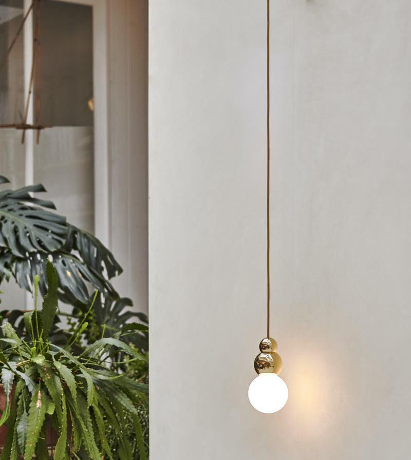 Suspended Glass Globe Wall Light / ∅ 3.9″ x H 6.81″ / Dia 10cm x H 17.3cm / Black / Suspension Rod